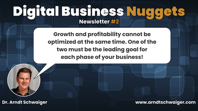 Episode #02: Growth and profitability cannot be optimized at the same time. One of the two must be the leading goal for each phase of your business!