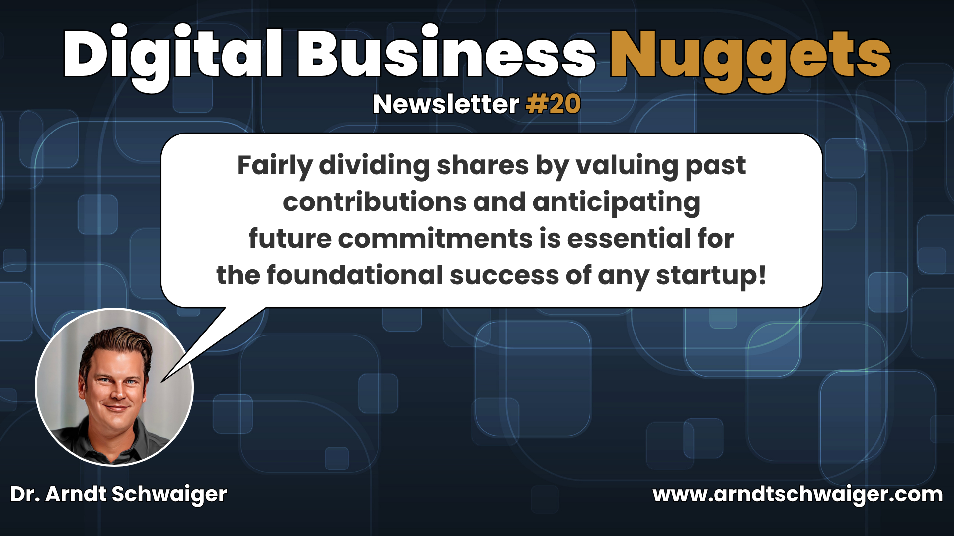 Episode #20: Fairly dividing shares by valuing past contributions and anticipating future commitments is essential for the foundational success of any startup!